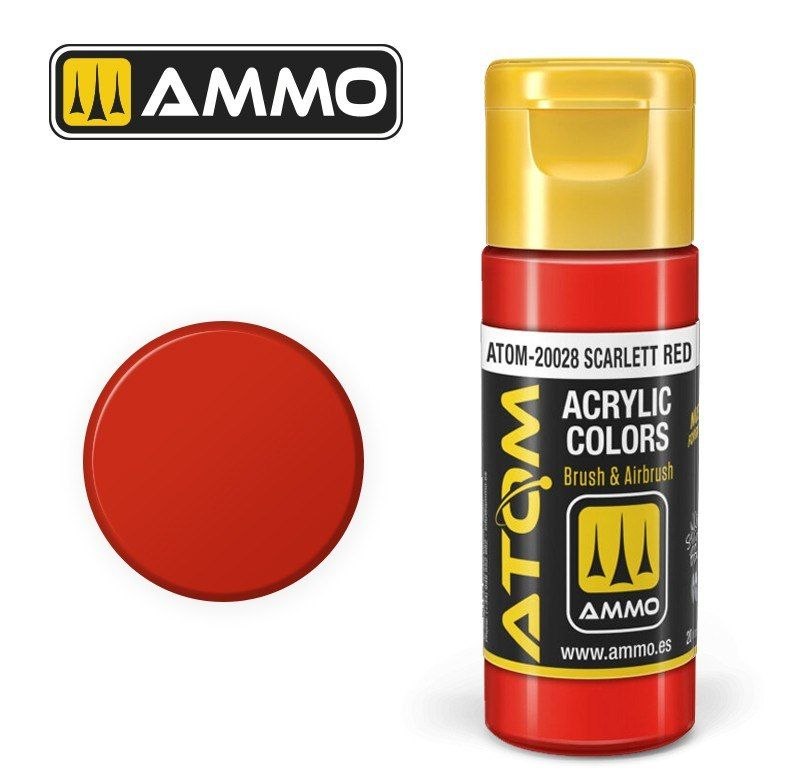 رنگ اکریلیک ATOM Scarlet Red