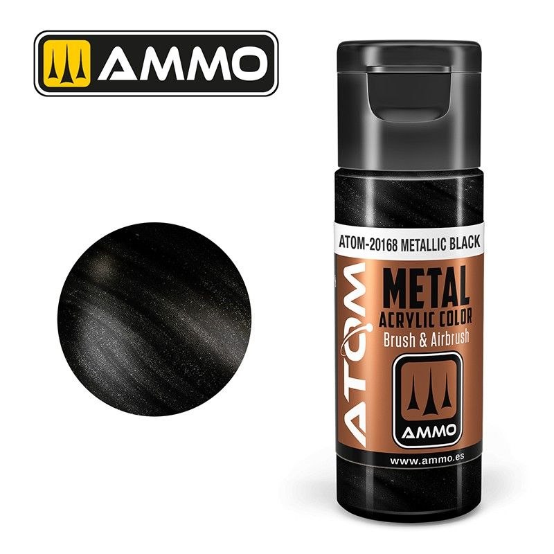 رنگ اکریلیک ATOM Metalic Black
